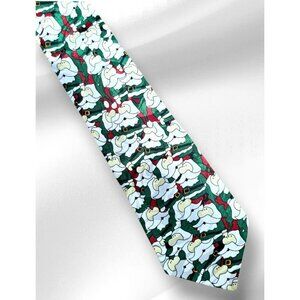 Santa Claus Neck Tie Steven Harris Green Suit Christmas Ziggy Face Holiday Party